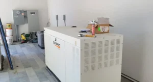 Generac backup generator and electrical panels for Rockcliffe custom home