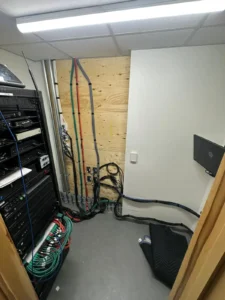University of Ottawa Senate Room data conduit, control wiring, and equipment rack installation.