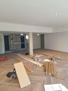Windsor Park commercial electrical renovation in Ottawa with recessed LED lighting for the new dining area.